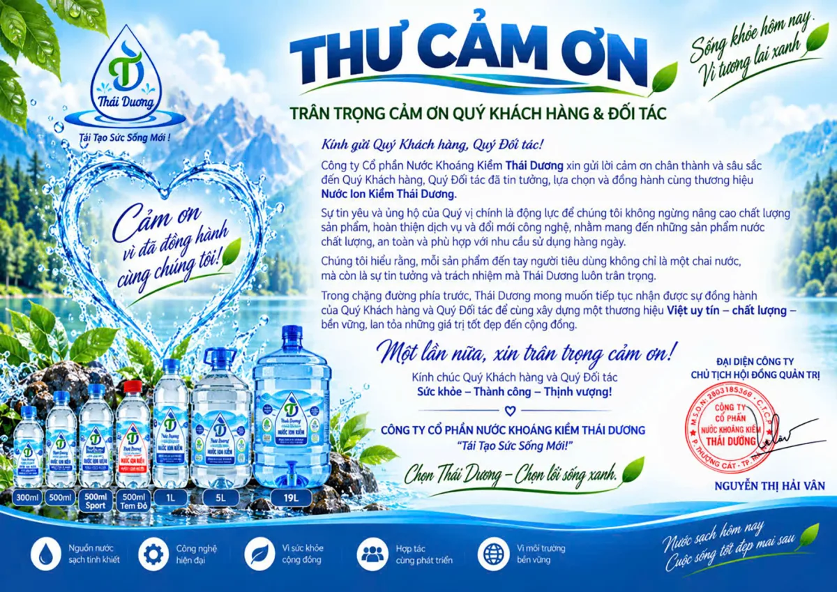 Thư Cảm Ơn Quý Khách Hàng & Đối Tác