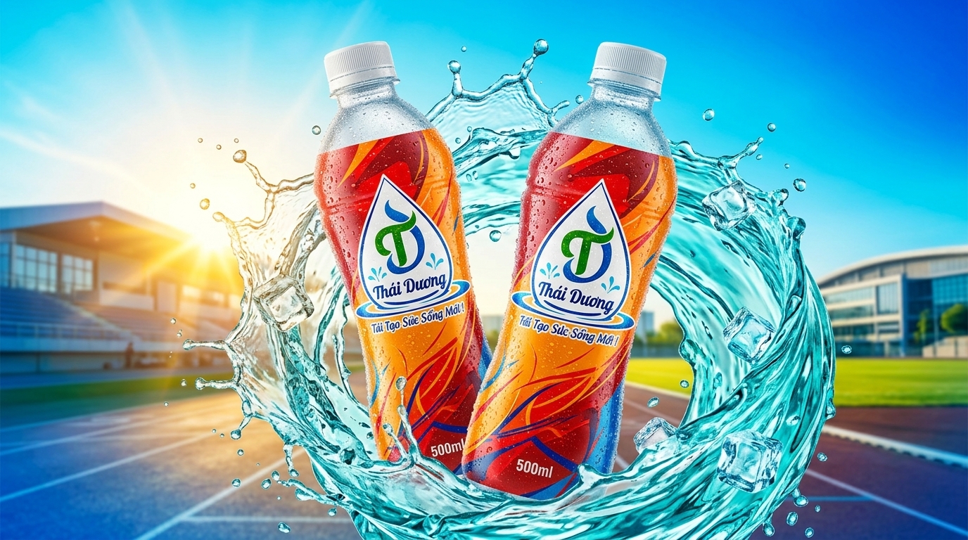 Nước Ion Kiềm Thái Dương Sport 500ml thiết kế thể thao