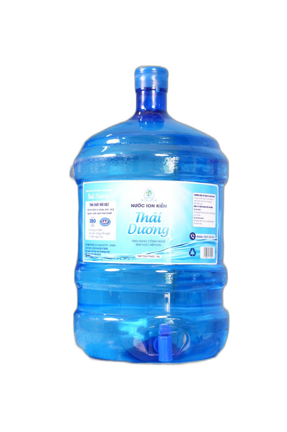 Bình nước ion kiềm Thái Dương 19L có vòi
